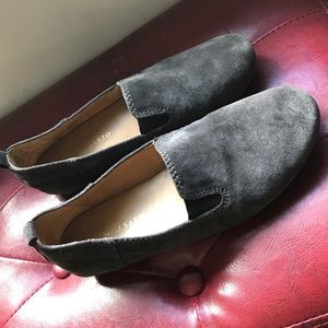 Franco Sarto Gray Suede Slip Ons